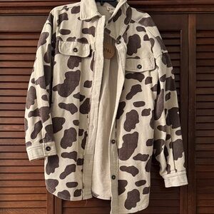 Cow Print Corduroy Jacket
